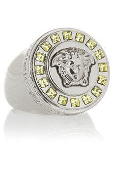 versace silver tone crystal ring|Versace ring sale.